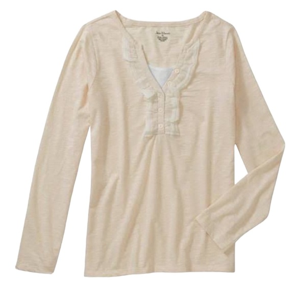 Jason Maxwell Long Sleeve Ruffled V-Neck Top - Picture 1 of 7